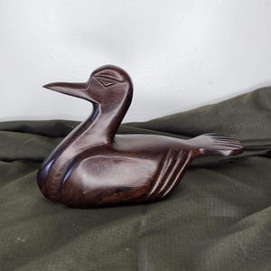Item 429 - Vintage Midcentury Ironwood Carved Duck Sculpture - Heavy - RARE