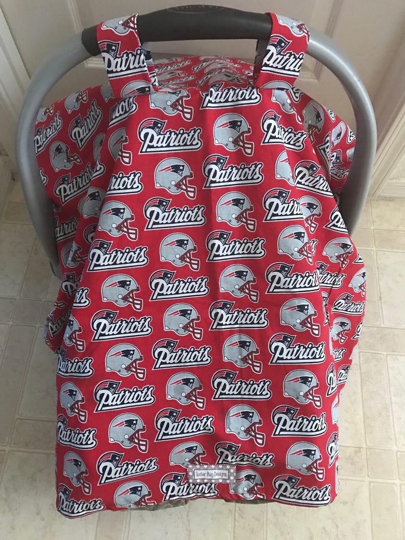 New England Patriots Baby Car Seat Canopy Cover