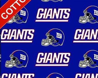 New York Giants Cotton Fabric - Fat Quarter Yard 18in x 22 in-  Excellent for Face Masks