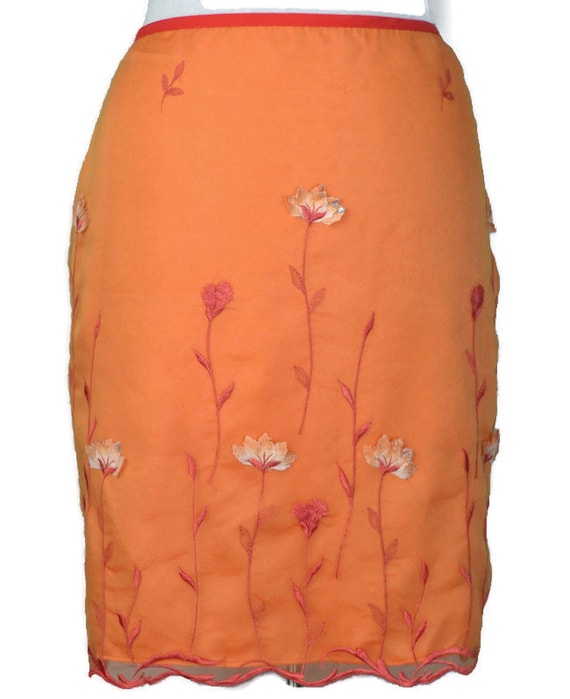Embroidered organza clearance skirt