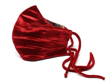 Red Crushed Velvet Mask