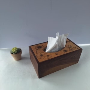 Tissue Box Covers l Real Hardwood Tissue Box Covers l Personalized Hardwood Tissue Box Cover l Handmade Tissue Box Covers l Walnut and Alder