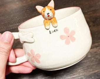 Personalized pet mug custom pet mug ceramic peekaboo mug/hidden animal coffee mug/Custom Cat and Dog Ceramic Mug/Gift For Dog Owner/dog mug