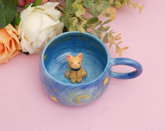 Personalized pet mug custom pet mug ceramic peekaboo mug/hidden animal coffee mug/Custom Cat and Dog Ceramic Mug/Gift For Dog Owner/dog mug