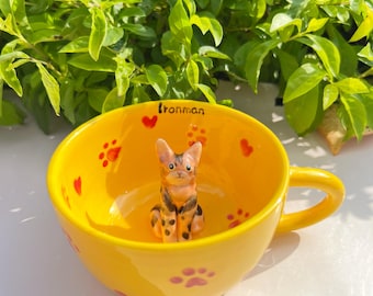 Personalized pet mug custom pet mug ceramic peekaboo mug/hidden animal coffee mug/Custom Cat and Dog Ceramic Mug/Gift For Dog Owner/dog mug