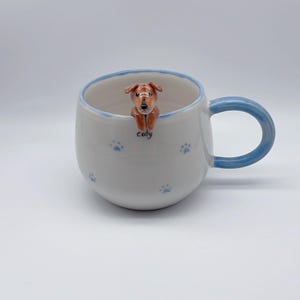 Personalized pet mug custom pet mug ceramic peekaboo mug/hidden animal coffee mug/Custom Cat and Dog Ceramic Mug/Gift For Dog Owner/dog mug