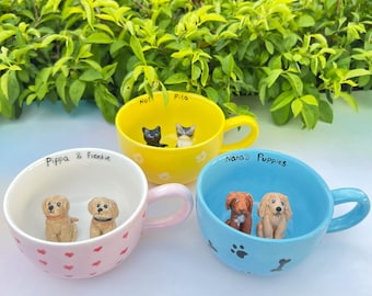 Personalized pet mug custom pet mug ceramic peekaboo mug/hidden animal coffee mug/Custom Cat and Dog Ceramic Mug/Gift For Dog Owner/dog mug