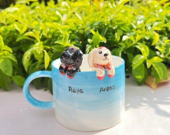 Personalized pet mug custom pet mug ceramic peekaboo mug/hidden animal coffee mug/Custom Cat and Dog Ceramic Mug/Gift For Dog Owner/dog mug