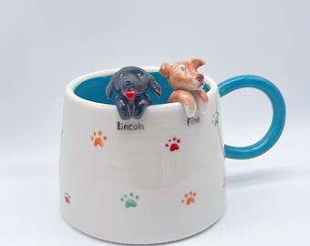 Gepersonaliseerde huisdiermok aangepaste huisdiermok keramische kiekeboemok/koffiemok met verborgen dieren/aangepaste kat en hond keramische mok/cadeau voor hondeigenaar/hondmok