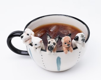 Gepersonaliseerde huisdiermok aangepaste huisdiermok keramische kiekeboemok/koffiemok met verborgen dieren/aangepaste kat en hond keramische mok/cadeau voor hondeigenaar/hondmok