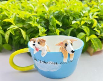 Personalized pet mug custom pet mug ceramic peekaboo mug/hidden animal coffee mug/Custom Cat and Dog Ceramic Mug/Gift For Dog Owner/dog mug