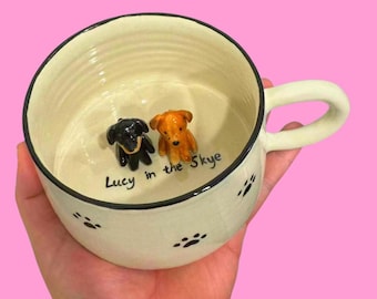 Custom Pet Mug -3D Dog or Cat Figurine Cup, Personalized Handmade Ceramic Mug,Memorial Gift for Pet Lovers,Personalized Pet Mug Coffee Cup