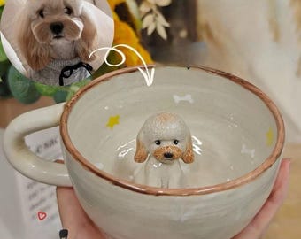 FirstTryArt Custom Pet Mug with 3D Dog Figure 