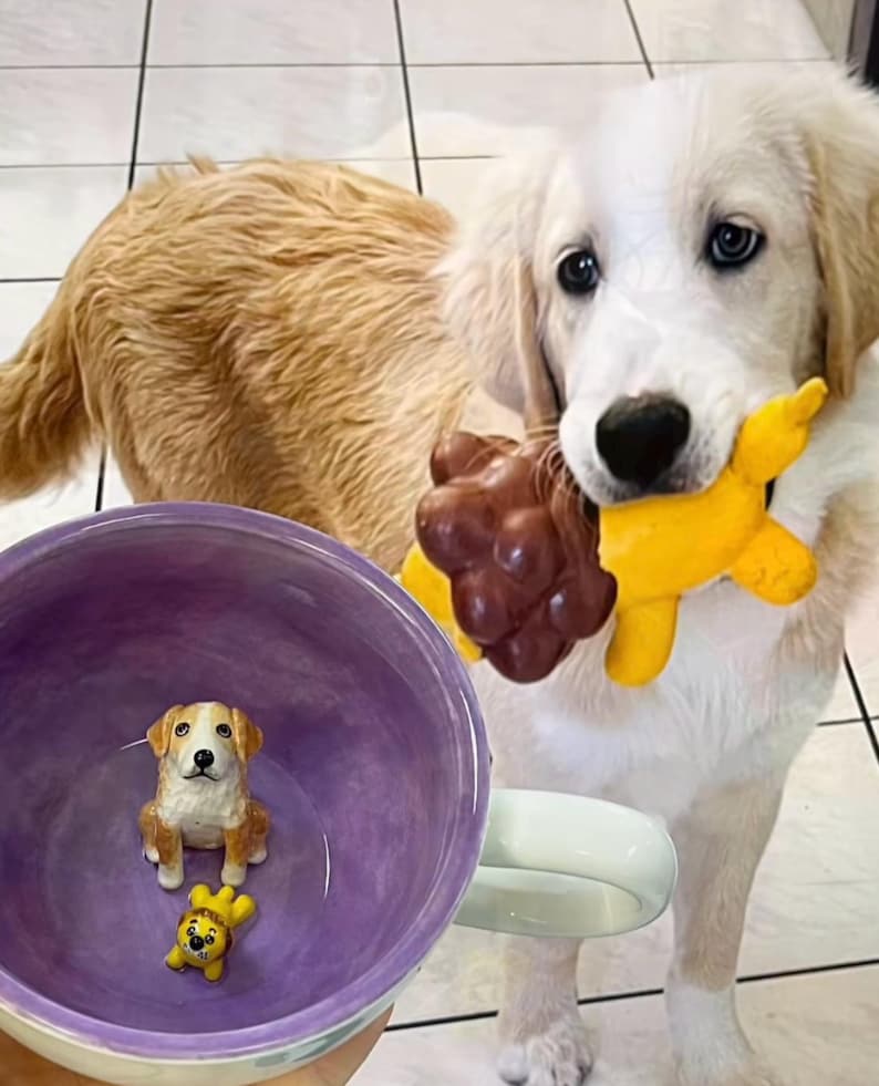 Tazza personalizzata per animali domestici, tazza in ceramica con motivo a nascondino/tazza da caffè con animali nascosti/tazza in ceramica personalizzata con cane e gatto/regalo per il proprietario di un cane/tazza per cani immagine 3