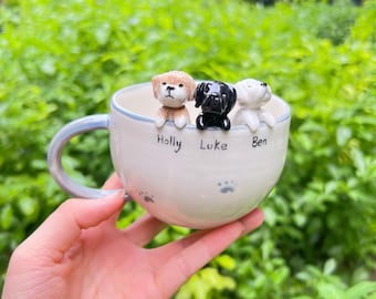 Personalized pet mug custom pet mug ceramic peekaboo mug/hidden animal coffee mug/Custom Cat and Dog Ceramic Mug/Gift For Dog Owner/dog mug