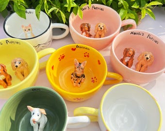Personalized pet mug custom pet mug ceramic peekaboo mug/hidden animal coffee mug/Custom Cat and Dog Ceramic Mug/Gift For Dog Owner/dog mug