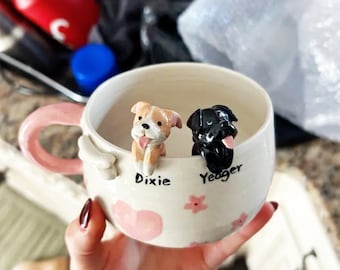 Personalized pet mug custom pet mug ceramic peekaboo mug/hidden animal coffee mug/Custom Cat and Dog Ceramic Mug/Gift For Dog Owner/dog mug
