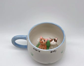 Personalized pet mug custom pet mug ceramic peekaboo mug/hidden animal coffee mug/Custom Cat and Dog Ceramic Mug/Gift For Dog Owner/dog mug