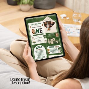 Football 1st Birthday Web Invitation with RSVP and Countdown | First Year Down,  Digital Download Canva Template