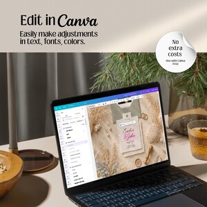 Coastal Wedding Website Template with HTML Email: Beach Wedding Digital Invitation RSVP, Music Digital Download Canva Template)