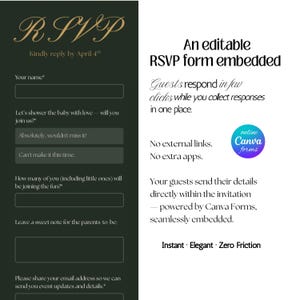 Interactive Preppy Teddy Baby Shower Web Invitation Online RSVP & Countdown | Digital Download Canva Template