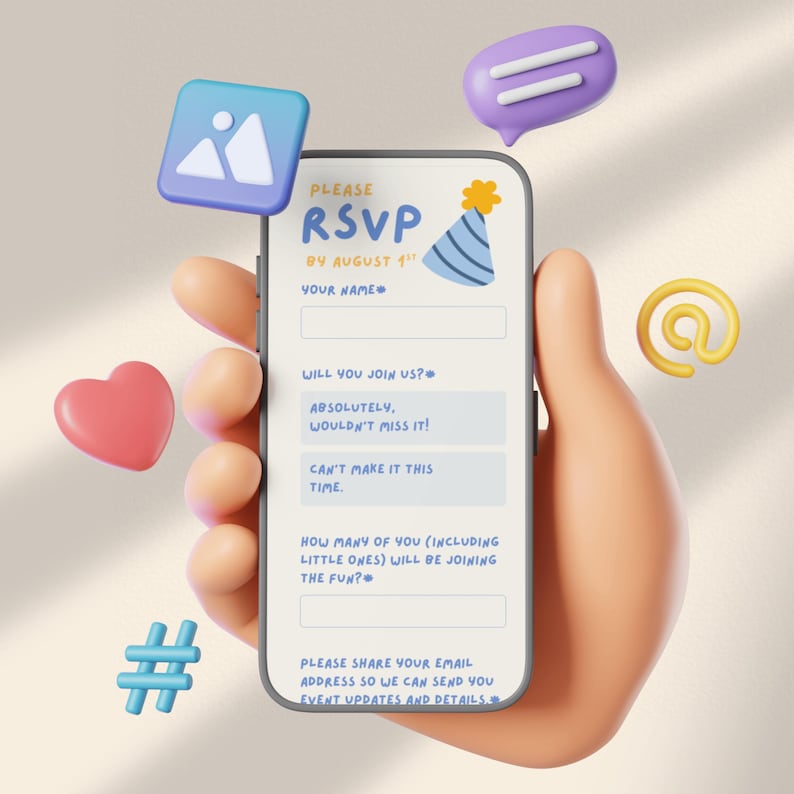 Fun to be One Boy 1st Birthday Web Invitation with RSVP and Countdown | Digital Download Canva Template