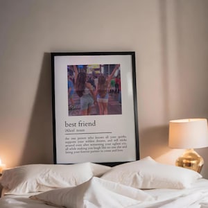 Meaningful Custom Best Friend Print Gift Polaroid Wordle Definition Wall Art, Personalized Gift for her, Gift for Her Bestie Galentine Gift