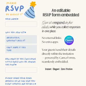 Fun to be One Boy 1st Birthday Web Invitation with RSVP and Countdown | Digital Download Canva Template