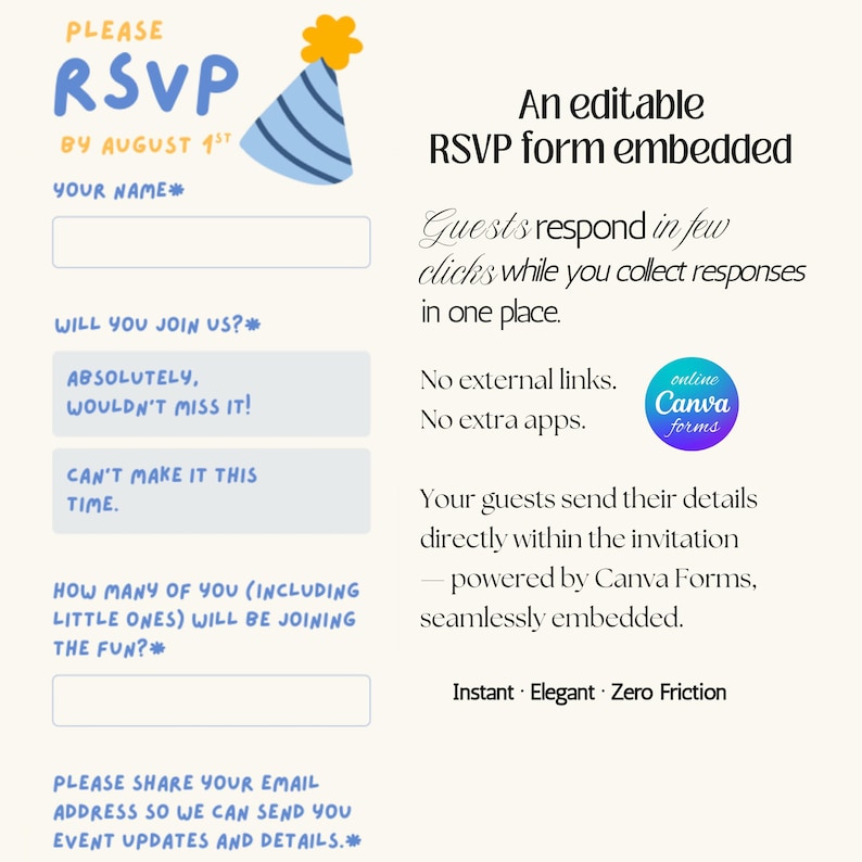 Fun to be One Boy 1st Birthday Web Invitation with RSVP and Countdown | Digital Download Canva Template