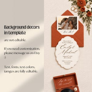Burnt Orange Fall Terracotta Animated Digital Wedding Invitation Website Online RSVP, Music (Canva Template)