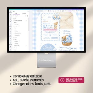 We Can Bearly Wait Baby Shower Website Invitation Template with Trackable RSVP & Countdown | Teddy Bear  (Digital Download)