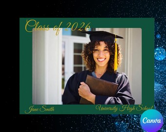 Editable Graduation Announcement Template | Modern Graduation Card | College or High School Grad Invitation | Canva Template