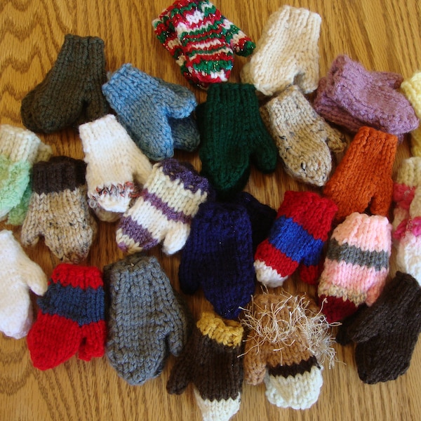 Hand Knit Doll Clothes Accessories Mittens  Color choices variations fits doll such as 18 inch American Girl