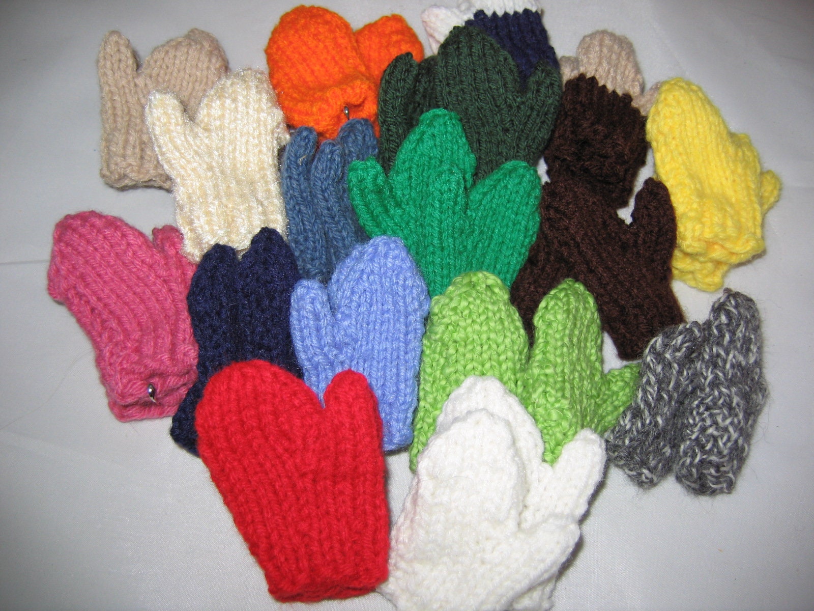 Hand Knit Doll Clothes Accessories Mittens  Color choices variations …