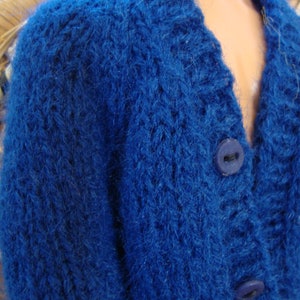 Hand Knit 12 Doll Clothes Blue Cardigan Sweater fits fashion doll such as Ken image 2