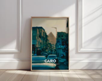 Cairo Travel Poster – Atmospheric City Street Wall Art – Egypt Print