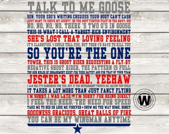 Top Gun Movie Quotes, SVG PNG Files (Digital Download)