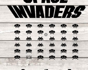 Space Invaders SVG/PNG, Retro Gaming Clipart (Digital Download)