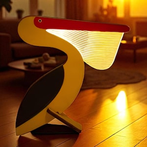 Wooden Pelican Lamp – LED Decorative Light