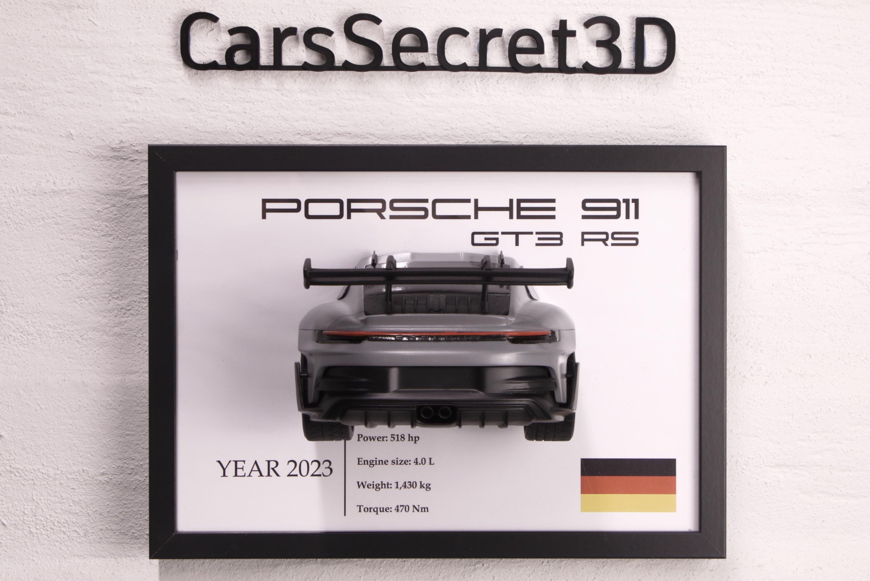 3D Frame Wall Art Porsche 911 GT3 Rs Turbo3d Sports Car Framed Decor ...