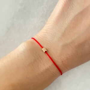 Red String Arrow Bracelet: Gold Hematite Charm, Adjustable