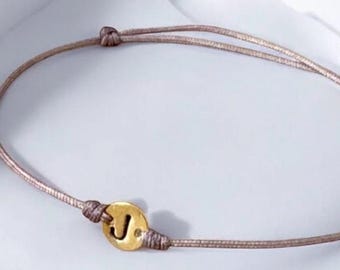 Initial Bracelet - Personalized String Bracelet, Custom Letter Gift