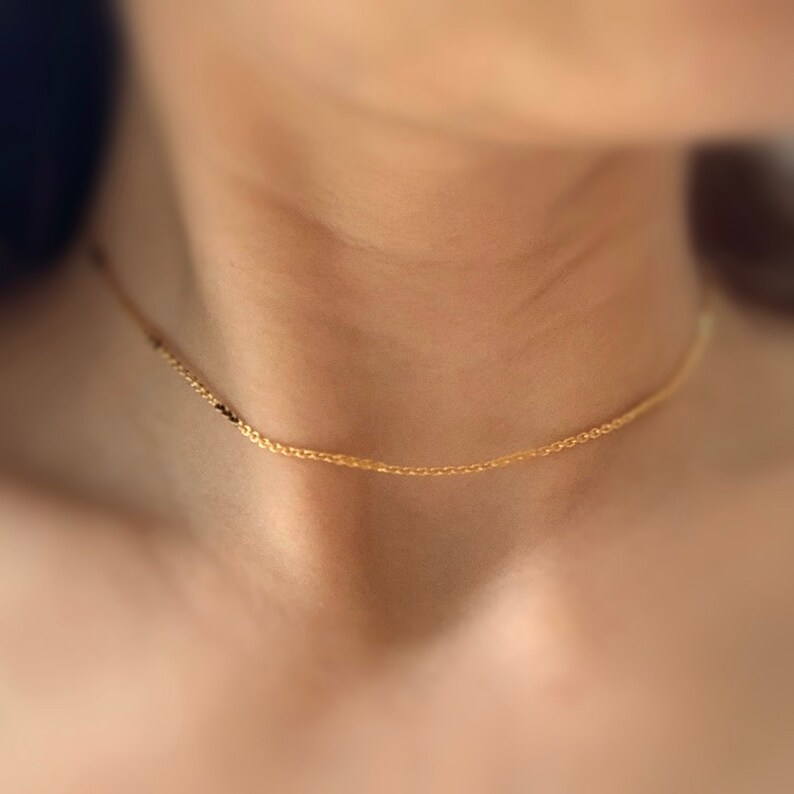 Short gold choker necklace Clearance