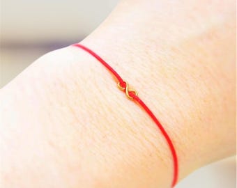 Matching Couple Bracelets -Red String Infinity Bracelet, Anniversary Gift