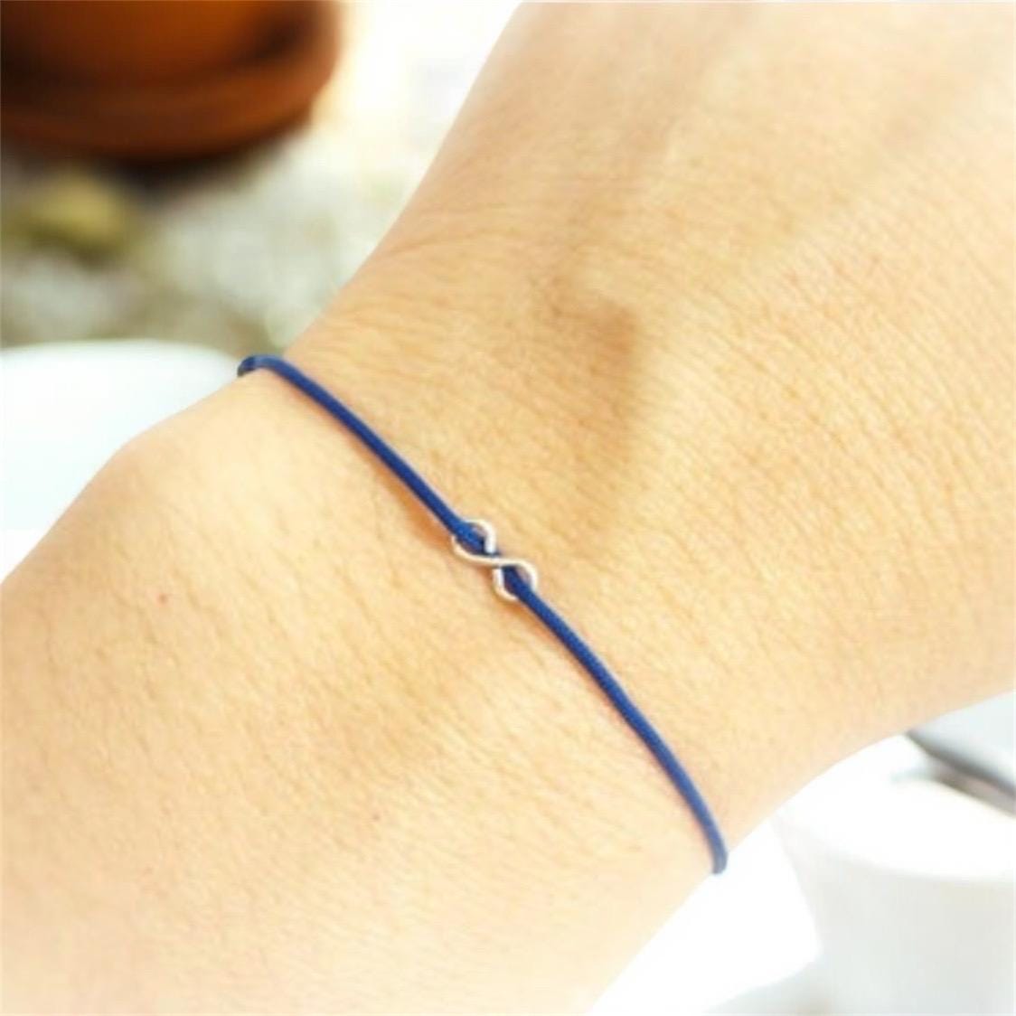 Bracciale Donna In Argento 925 Con Simbolo Infinito E Pietra Turchese, Regolabile 6.5-7.5 Pollici, Gioiello Artigianale - 3