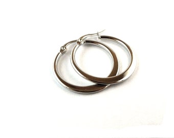 Hoop Earrings, Stainless Hoop, Everyday Earrings, Stainless Steel, Clean Sleek Earrings, Timeless, Minimal, Simple, Circle Earrings, Gift