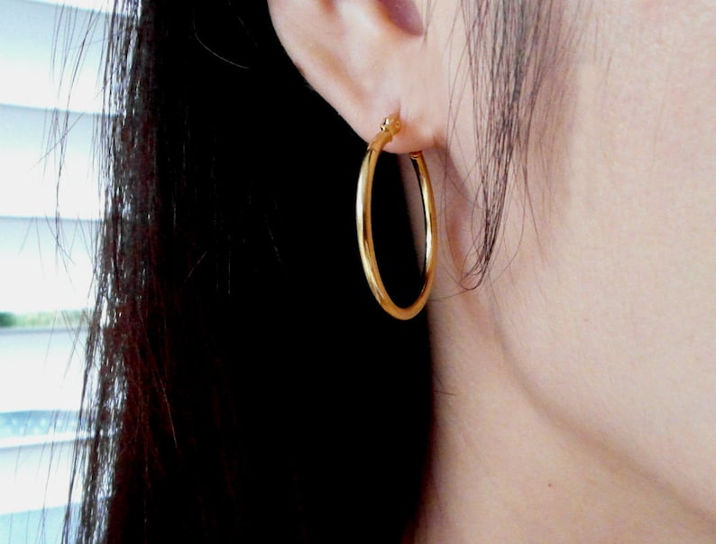 Gold Hoops Hoop Earrings Stainless Steel Earrings Small Etsy