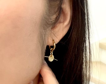 Gold Hoop Earrings: Stainless Steel Dangle Earrings