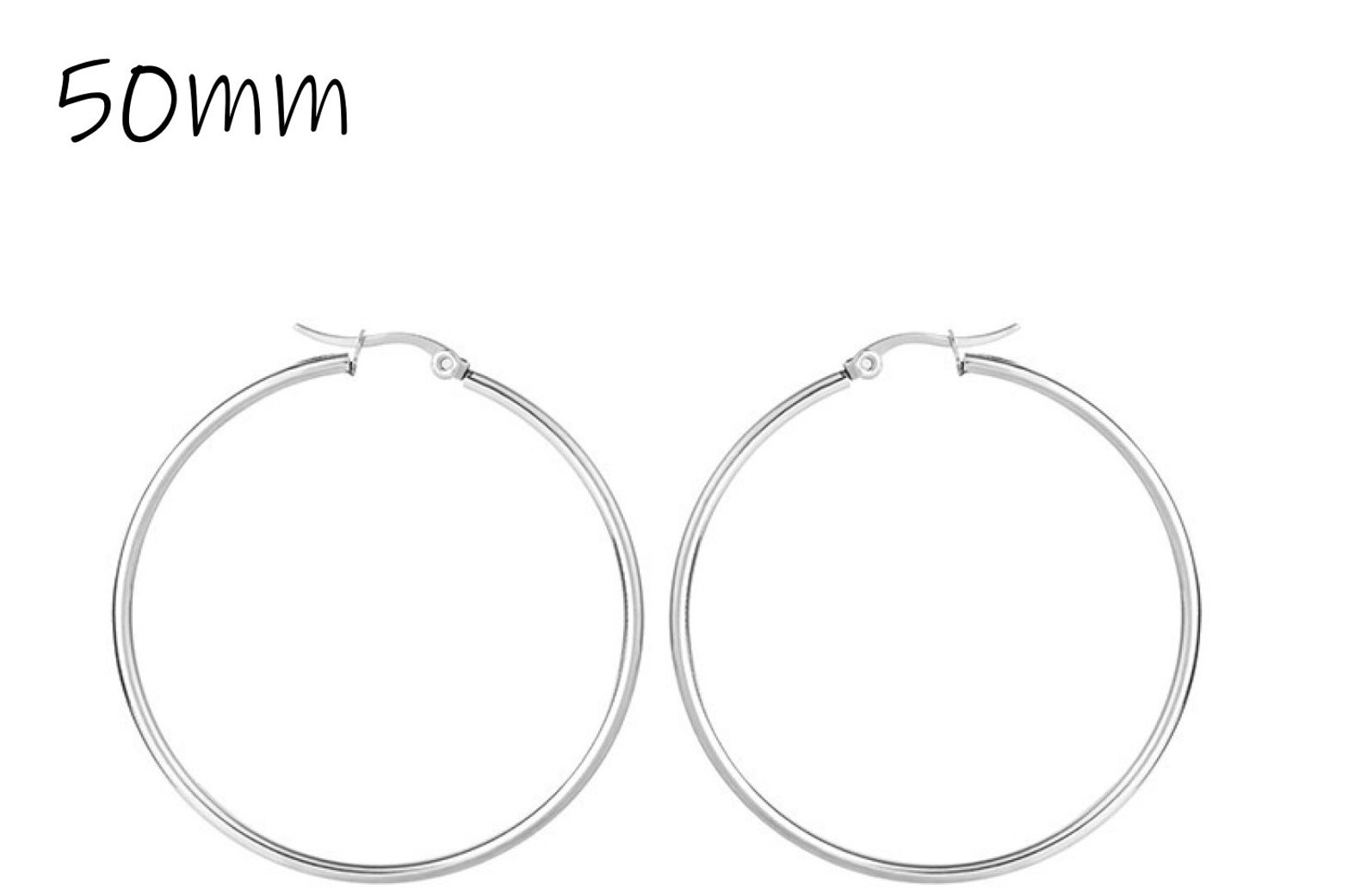 Silver Hoops Stainless Steel Hoops Medium Hoops Everyday Etsy