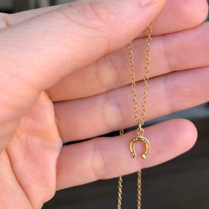 Gold Horseshoe Necklace, Lucky Necklace, Gold Filled Jewelry, Gift for Woman Girls, Lucky Charm Necklace, Protection Necklace, Small Pendant